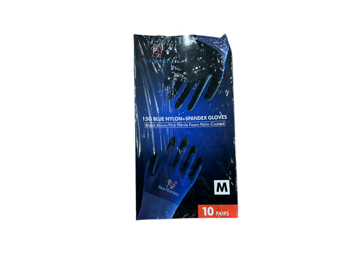 Blue Nylon + Spandex Gloves