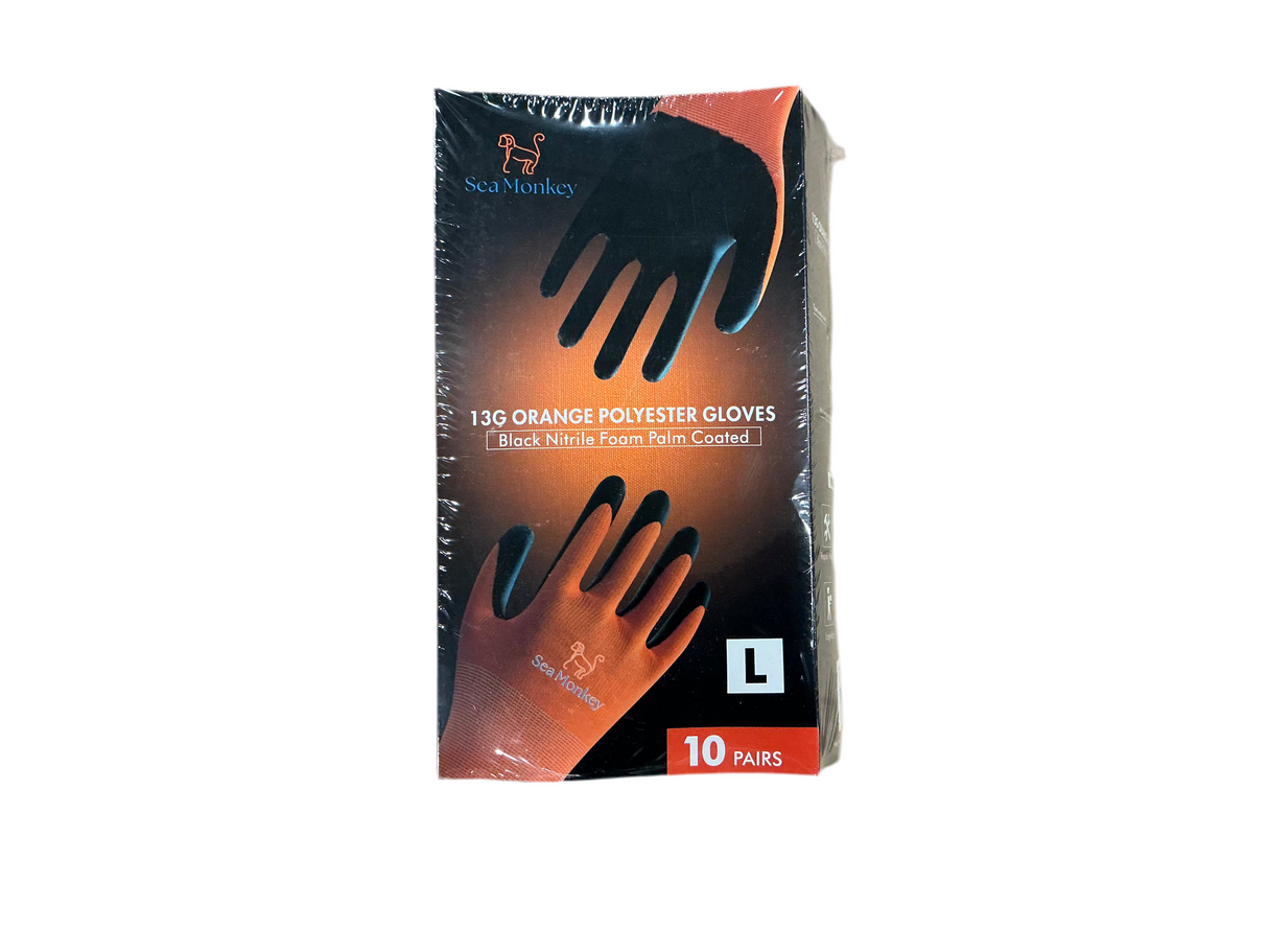 Orange Polyester Gloves
