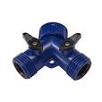 Dramm Plastic Shutoff Twin Valve blue