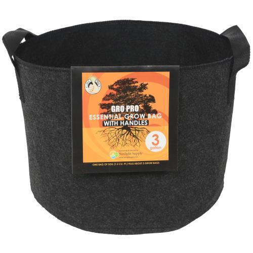 GroXcess Pro Black 7-GAL Fabric Pot No Handles