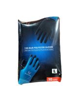 Blue Polyester with Latex Gloves