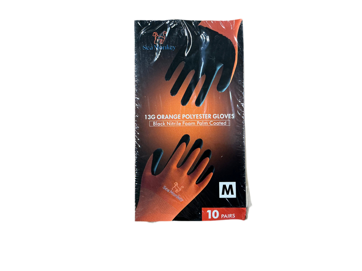 Orange Polyester Gloves