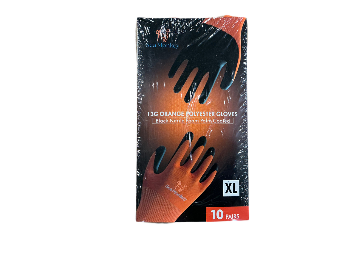 Orange Polyester Gloves
