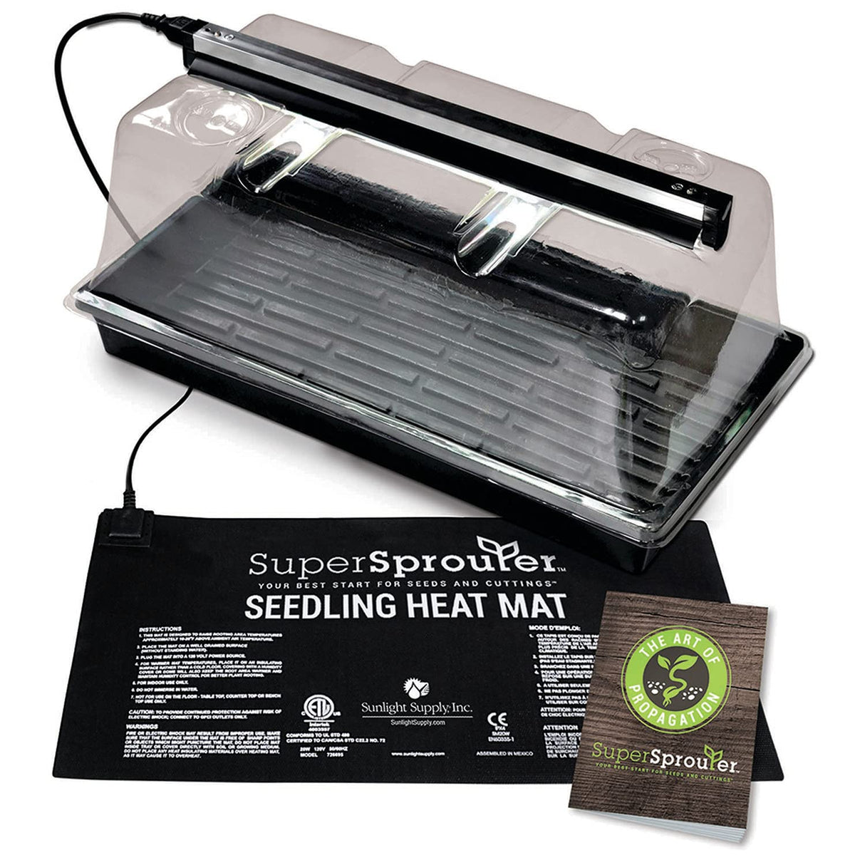 Super Sprouter Premium Heated Propagation Kit w/ T5 Light