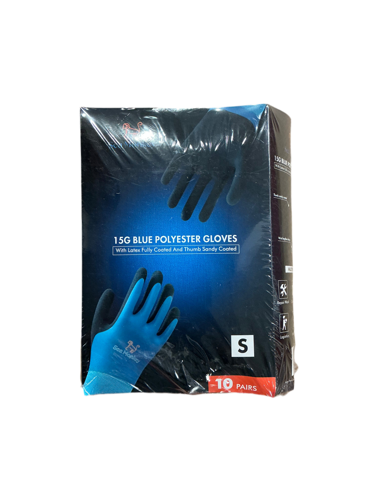 Blue Polyester with Latex Gloves