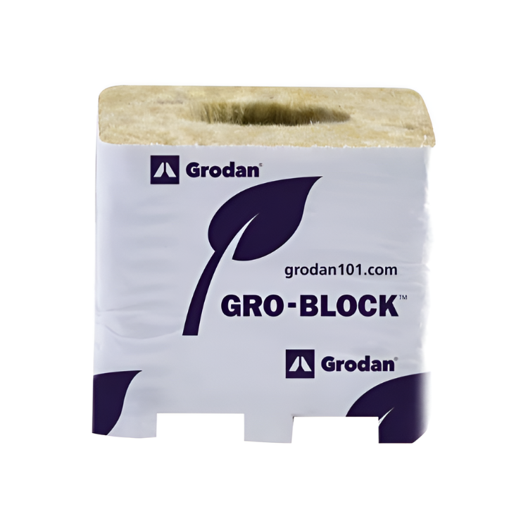 Grodan Improved 4 Block, 3Inches x 3Inches x 2.5Inches, no hole, shrink wrapped, on strip, case of 384