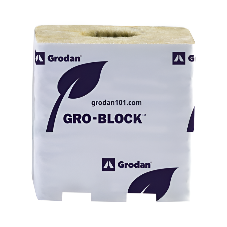 Grodan Pro Improved 10 Block, 4Inches x 4Inches x 4Inches, shrinkwrap on strip with hole, case of 144