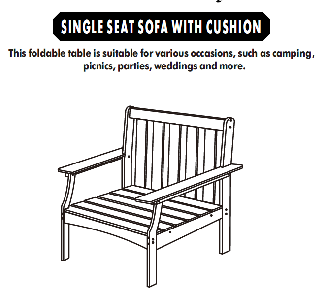 Single Sofa Seat with Cushion Slate Grey