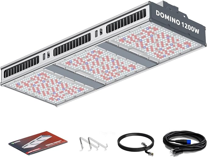 Platinum Horticulture Domino 1200W LED Grow Light Daisy Chain & Dimmable for Indoor Plants Sunlike Full Spectrum Commercial Hydroponic Growing Lamp 4x6FT Coverage Replace HPS 1000W