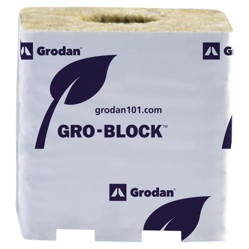 Grodan Pro Improved 10 Block, 4Inches x 4Inches x 4Inches, shrinkwrap on strip with hole, case of 144
